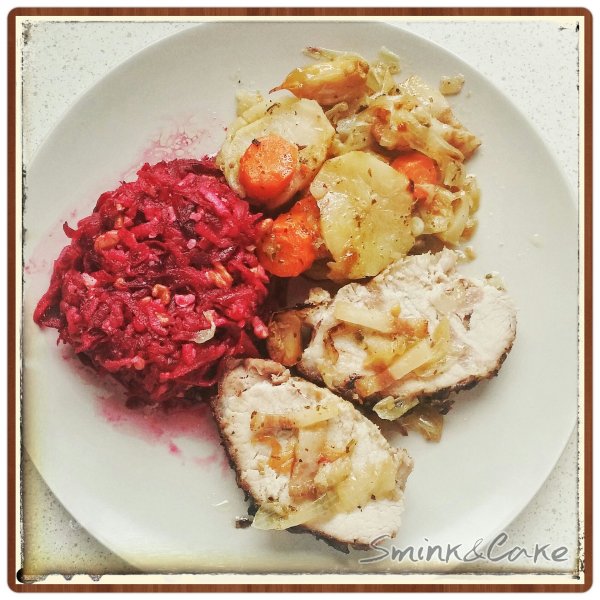 mustáros karaj céklasalátával